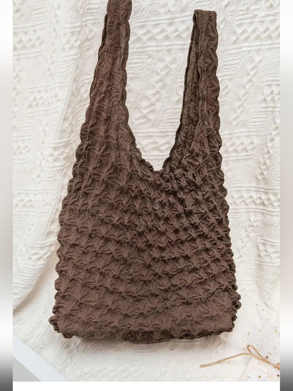 Cupshe Brown Textured Shoulder Bag